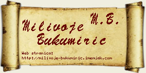 Milivoje Bukumirić vizit kartica